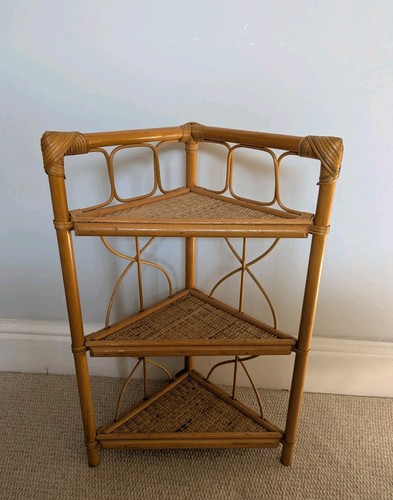Vintage bamboo corner - vintage, shelf