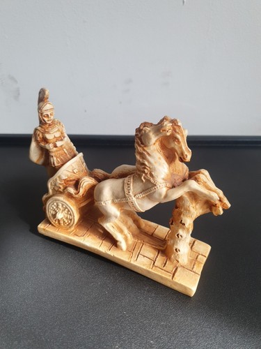 Vintage resin roman chariot - roman,