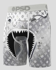 PSD Warface White Diamond 7" Boxer Briefs - Breathable MicroMesh Pouch