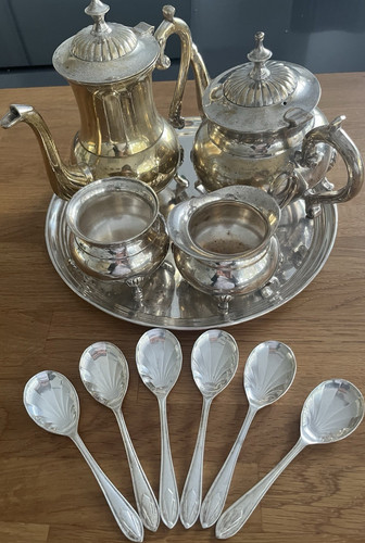 Silver plated round metal - silver,