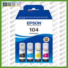 Genuine Epson 104 Ink Bottle Multipack (Black, Cyan, Magenta, Yellow)