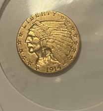 1914 D Gold $2.5 Dollar Quarter Eagle.900 Fine