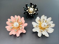 Ralph & Russo Designer Couture Flower Shank Buttons Faux Pearl Crystals 25mm