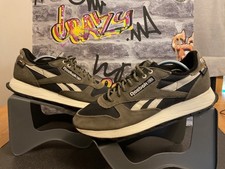 Reebok Classic Men’sblack army green cordura Fabric Suede Trainers UK8 ???