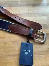 Gant Mens Webbing Stretch Green MIX Leather Belt  Small/Medium 38" New & Tags