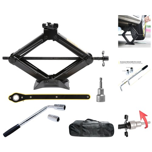 Ton steel scissor jack with - ton,