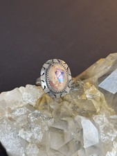 925 Sterling Silver Mexican Fire Cantera Opal Natural Gemstone ring 