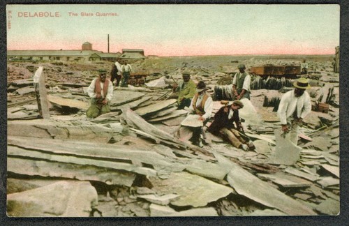 Delabole quarry workers - quarry,
