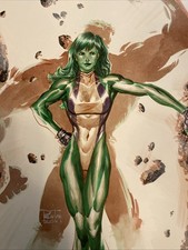 She-Hulk Original Art painting PHILIP TAN 17x11 in. Cover Quality Marvel Hulk