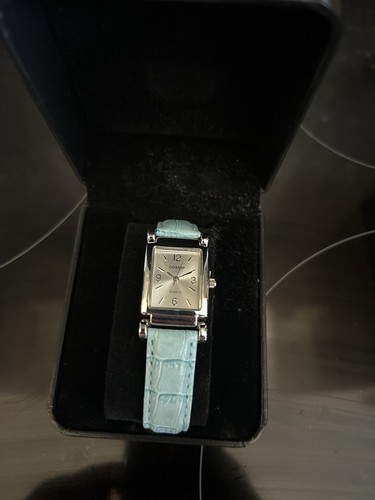 Blue leather gossip watch - blue,