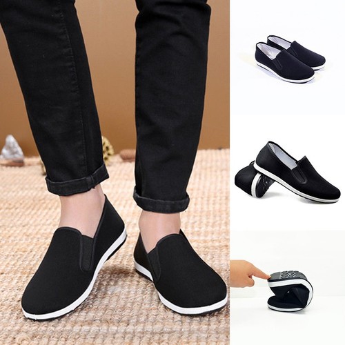 New mens black kung shoes - black,