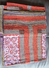 Patchwork cotton bedspread double/king size. 105 in (267cms) x 80 in (203cms).