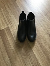 WOMEN CHELSEA BOOT - KANGOL - BLACK LEATHER - SIZE UK3.5