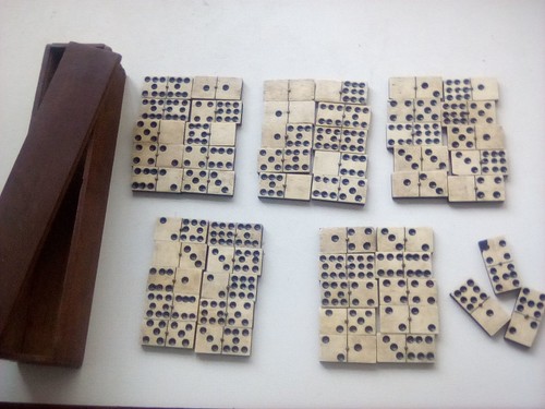Vintage dominoes piece set - vintage,