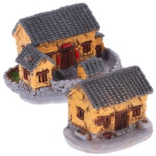  2 Pcs Miniature Houses for