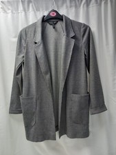 ❤️ Dorothy Perkins Black And White Dogtooth Check Longline Jacket Size 10 Vgc