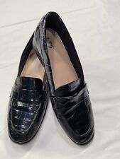 Long Tall Sally Women’s Black Faux Crocodile Embossed  Loafers Size 12