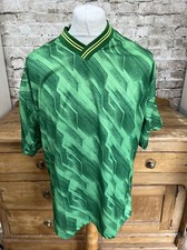Vintage 1980s Rival Football Shirt Top Green Mens Large Top Short Sleeved NoS OG