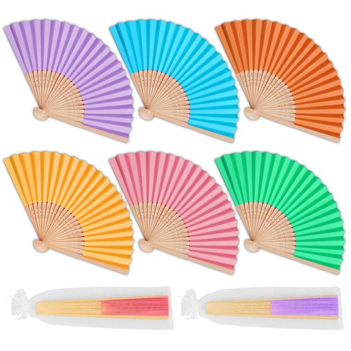 Folding fans 6pcs - folding, paper