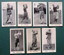 1932 GODFREY PHILLIPS "Sporting Celebrities" Cards: GOLFERS  x 7