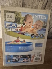 Intex Swimming Pool Easy Set 8' 2.4m Large Pool for Family Fun Garden Paddling