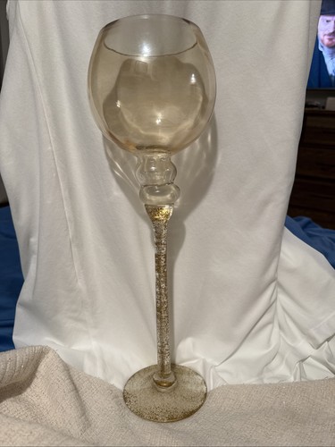 Tall stem gold fleck - gold, candle