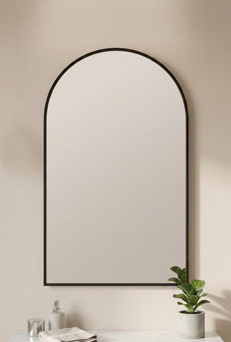 Arched wall mirror - arched, black