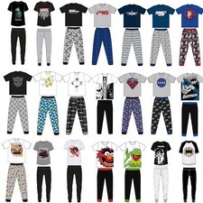 Mens/Boys Character Pyjamas PJ Set Jersey Cotton Size S,M,L,XL