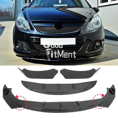 Gloss black front bumper - black,