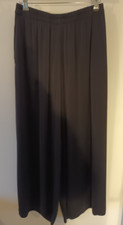 Grizas Womens Black Silk Wide Legged Trousers - Size M - New without tags