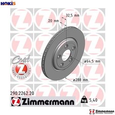 2x BRAKE DISC 290.2262.20 FOR