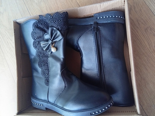 Girls black mid calf - mid-calf, zip