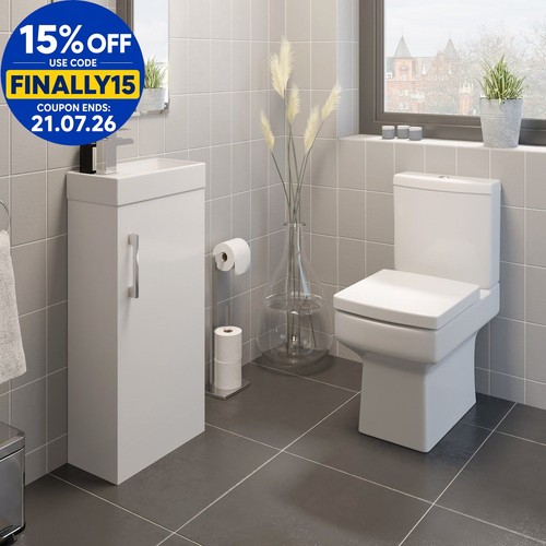 White bathroom suite cloakroom - bathroom,
