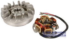 Lambretta J-Range/Vega/Lui Flywheel 6-Pole (SIL) Short Fins & 12V Stator Plate 