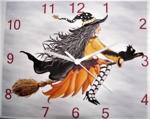 Witch wall hanging clock - witch,