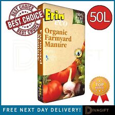 ERIN ECO ORGANIC FARMYARD MANURE 50L PEAT FREE HORSE FERTILISER COMPOST SOIL NEW