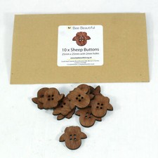 Buttons Sheep Shaped Wooden 