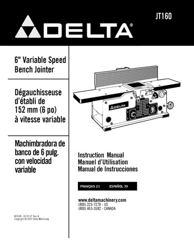 Delta jt160 variable - 6", speed