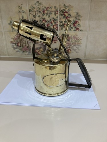 Brass paraffin blow lamp - brass,