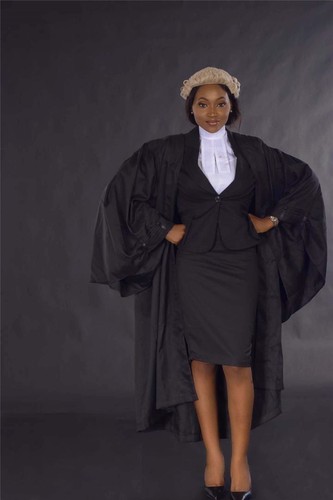 Barrister gown wig and - gown,,