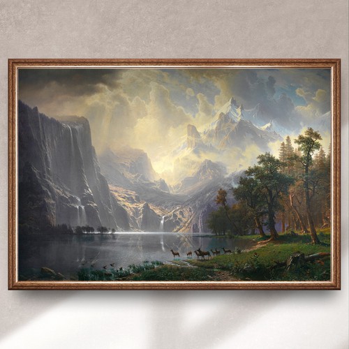 Nature wall art mountains lake - nature,
