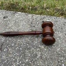 Vintage Used Auctioneers Gavel Law Courts Judge 200mm Auction House Treen