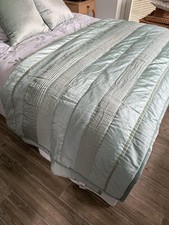 Laura Ashley LEILA Double Bedspread In Duck Egg  200 Cm