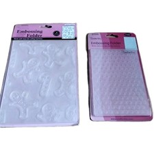 Crafts-too,  2X Embossing Folders, Gingerbread & Flowers Brand New. 
