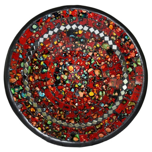 Mosaic bowl clay glass - clay,