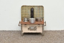 Vintage tin child’s stove old tin toy oven with burner - FREE POSTAGE