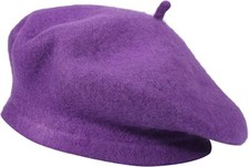 Wool Blend Beret Plain Ladies Womens Girls Boy Hat French Autumn Winter Warm Cap