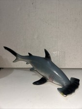 Realistic Plastic Gray Hammerhead Shark - 10.5 Inches Long
