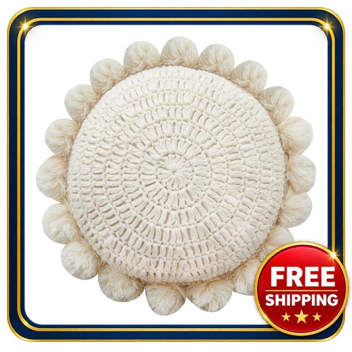 Round throw pillow cover with - throw,