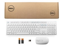 Genuine DELL KM636 Wireless Cordless Keyboard Mouse Set Kit ARABIC Layout WHITE